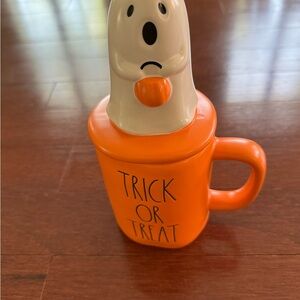 Rae Dunn Orange Trick or Treat Ghost Mug